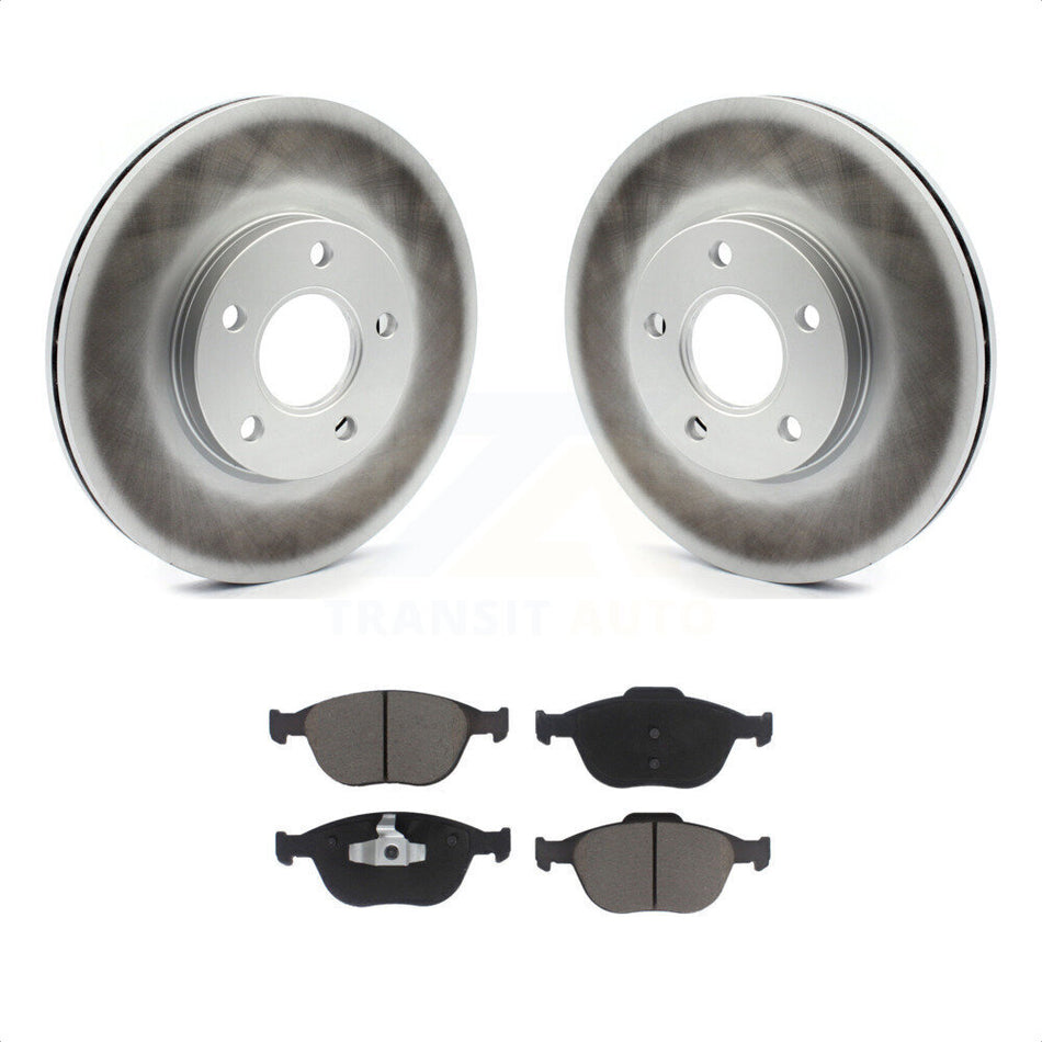 Front Coated Disc Brake Rotors And Ceramic Pads Kit For 2010-2013 Ford Connect KGC-100565 by Transit Auto