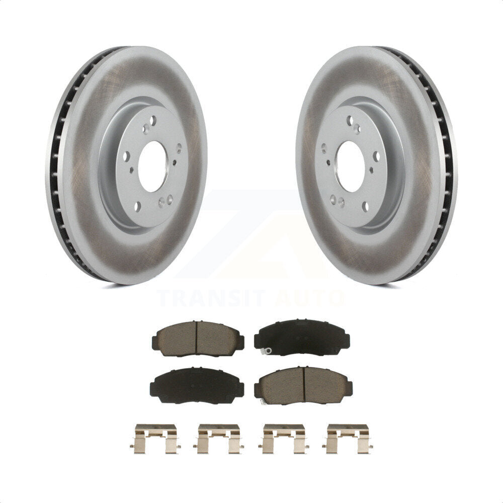 Front Coated Disc Brake Rotors And Ceramic Pads Kit For 2004-2005 Acura TL Automatic transmission KGC-100570 by Transit Auto