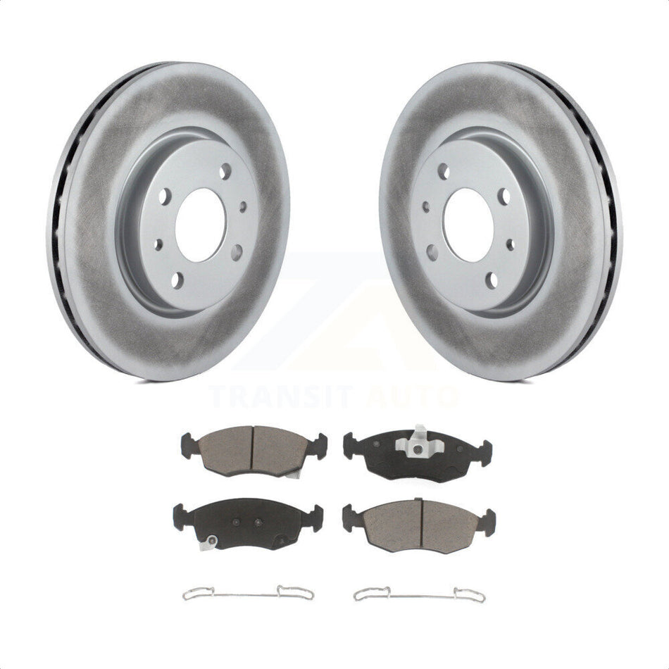 Front Coated Disc Brake Rotors And Ceramic Pads Kit For Fiat 500 KGC-100573 by Transit Auto