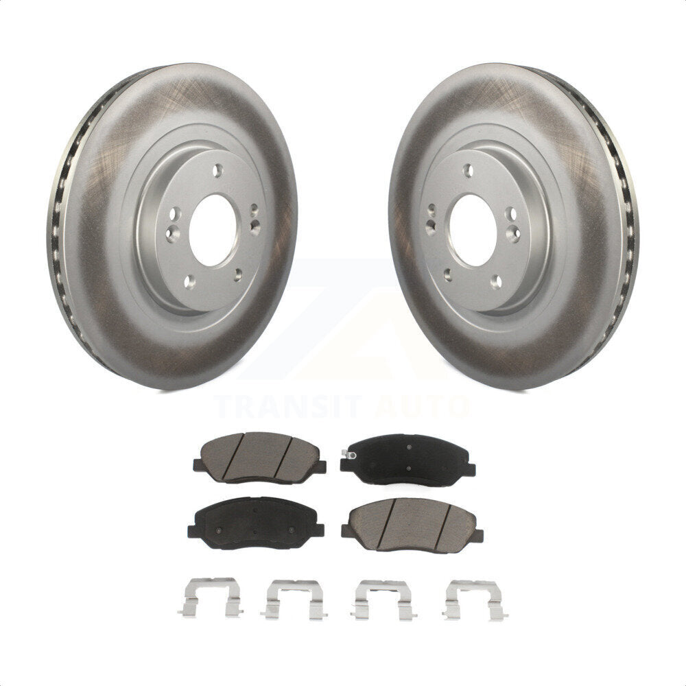 Front Coated Disc Brake Rotors And Ceramic Pads Kit For 2013-2016 Hyundai Santa Fe XL 3.3L KGC-100579 by Transit Auto