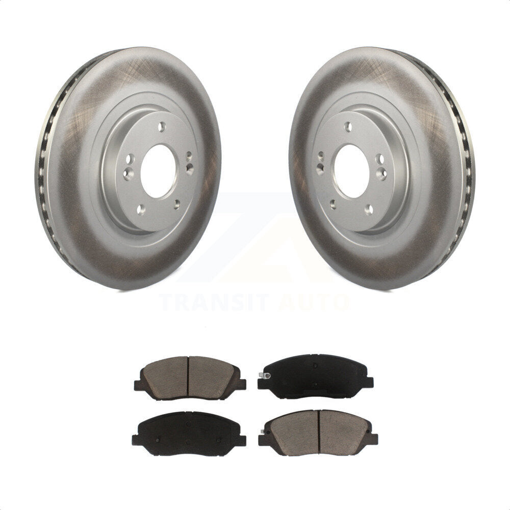 Front Coated Disc Brake Rotors And Ceramic Pads Kit For Hyundai Santa Fe XL KGC-100580 by Transit Auto