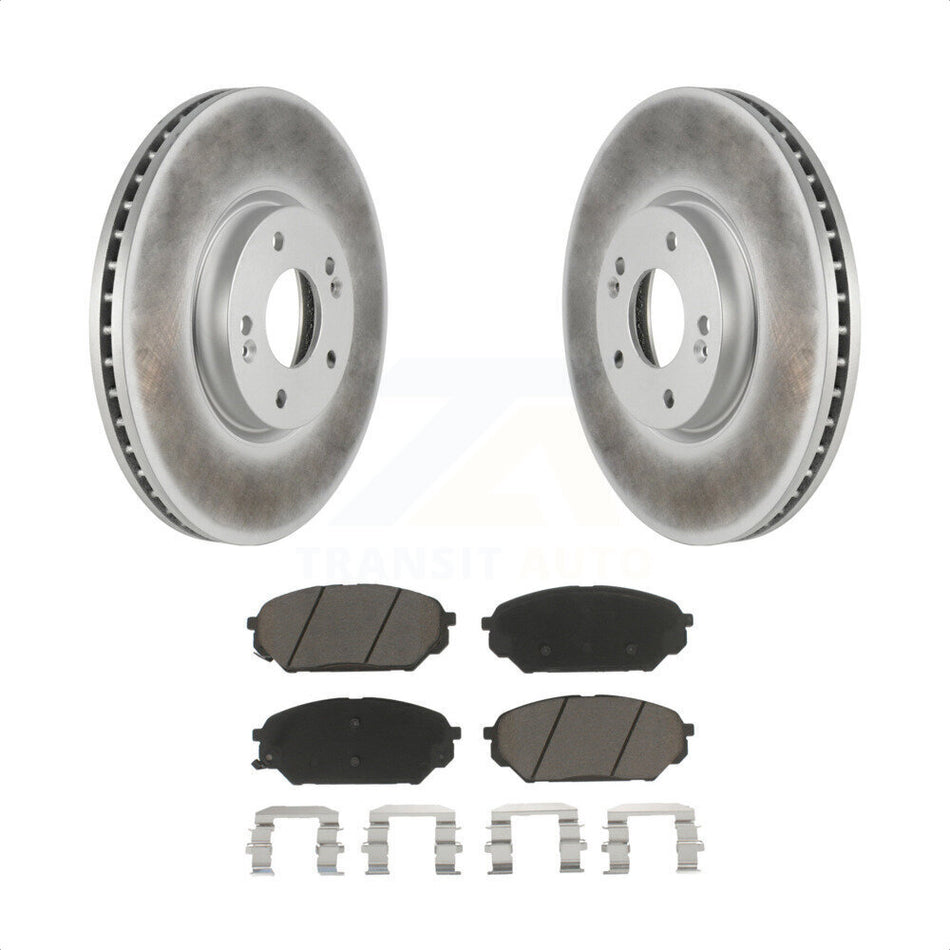 Front Coated Disc Brake Rotors And Ceramic Pads Kit For 2007-2012 Hyundai Veracruz KGC-100584 by Transit Auto