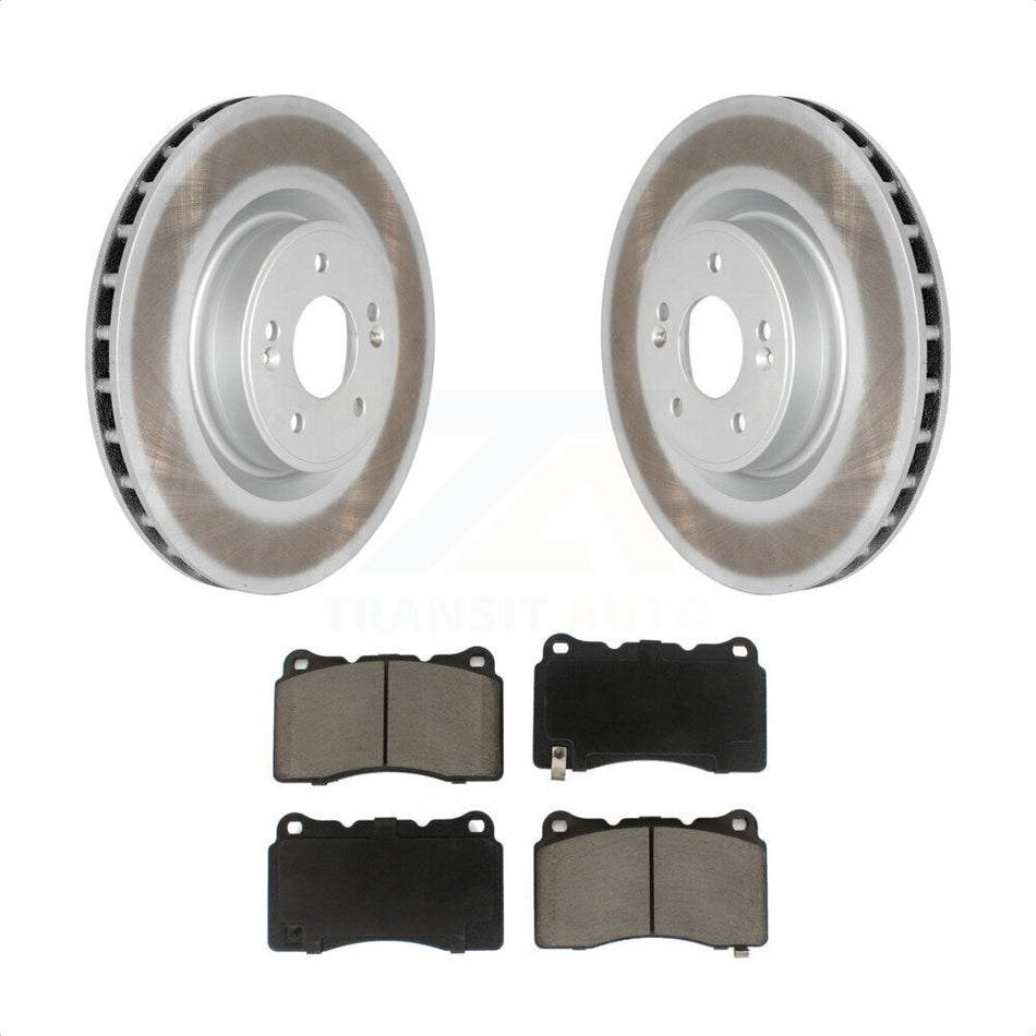 Front Coated Disc Brake Rotors And Ceramic Pads Kit For Hyundai Genesis Coupe KGC-100592 by Transit Auto