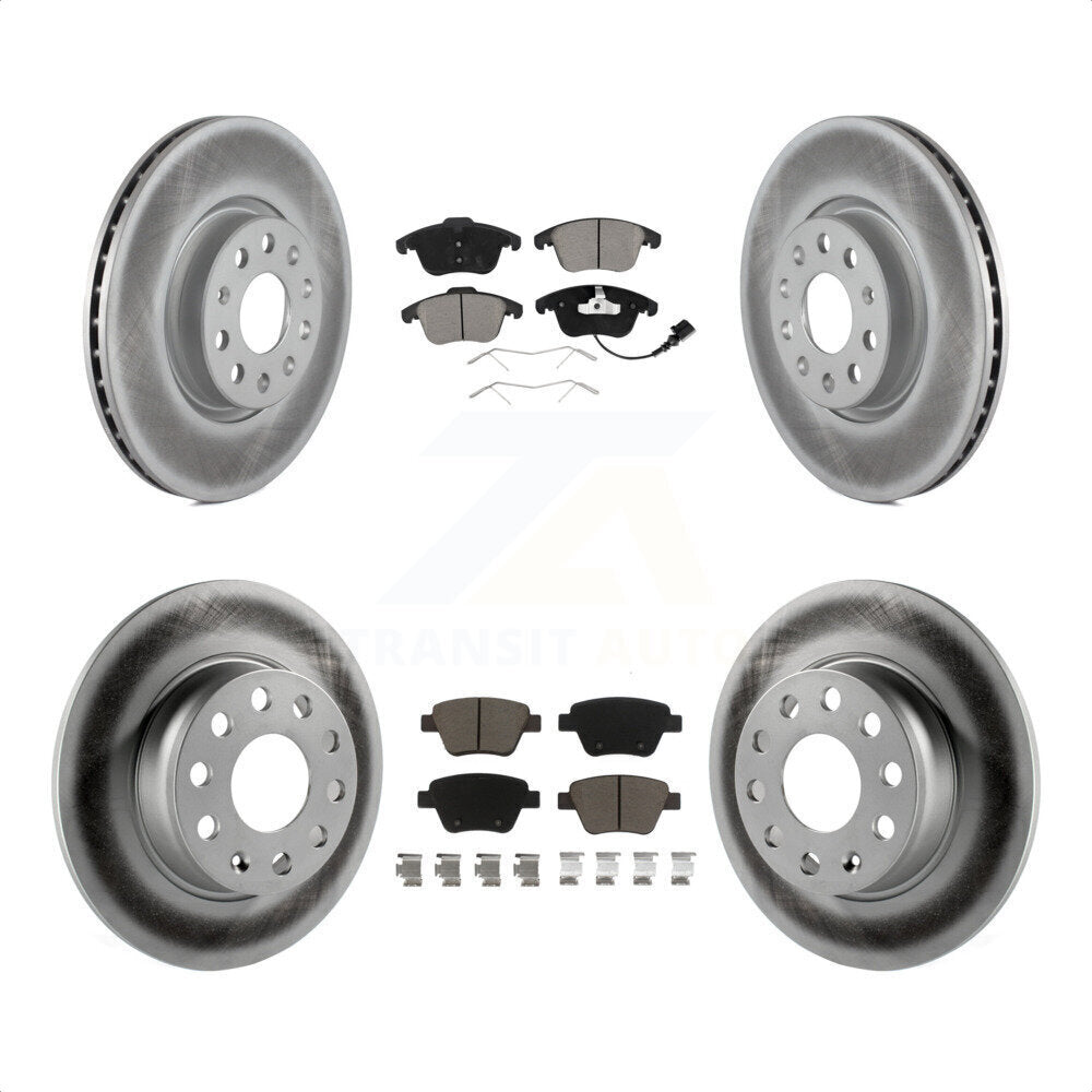 Front Rear Coated Disc Brake Rotors And Ceramic Pads Kit For Volkswagen Passat KGC-100615 by Transit Auto