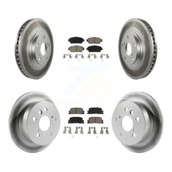 Front Rear Coated Disc Brake Rotors And Ceramic Pads Kit For 2004-2006 Lexus ES330 KGC-100685