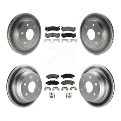 Front Rear Coated Disc Brake Rotors And Ceramic Pads Kit For Chevrolet Silverado 1500 GMC Sierra Classic Suburban Tahoe Astro Yukon XL Safari KGC-100686