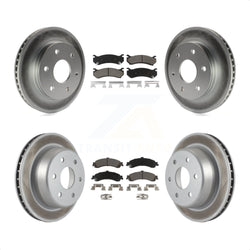 Front Rear Coated Disc Brake Rotors And Ceramic Pads Kit For Chevrolet Silverado 1500 GMC Tahoe Sierra Suburban Yukon Avalanche XL Cadillac Escalade ESV EXT KGC-100688