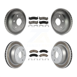Front Rear Coated Disc Brake Rotors And Ceramic Pads Kit For Chevrolet Tahoe GMC Suburban 1500 Yukon Avalanche XL Cadillac Escalade Express Savana KGC-100691