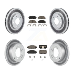 Front Rear Coated Disc Brake Rotors And Ceramic Pads Kit For Mitsubishi Lancer KGC-100692