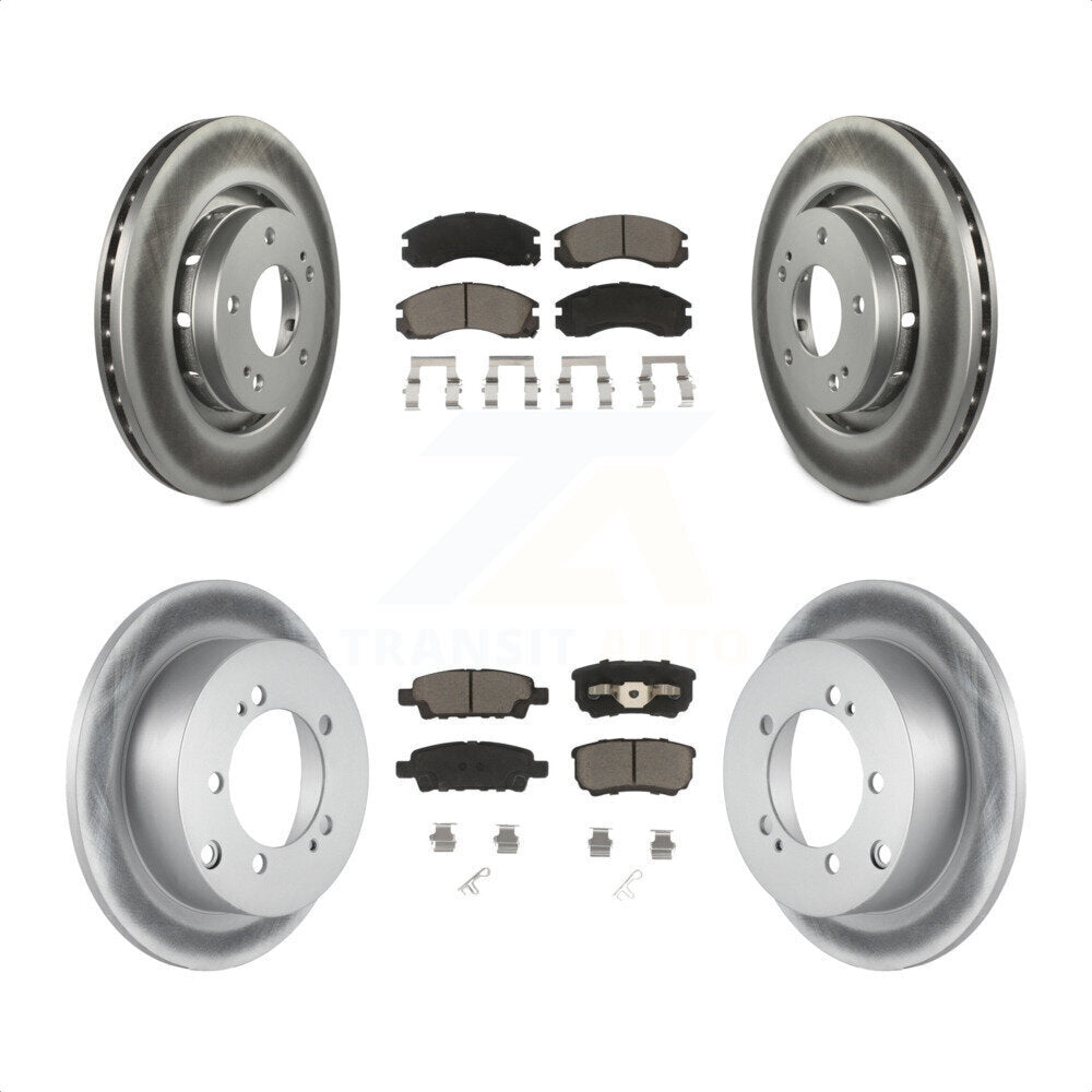 Front Rear Coated Disc Brake Rotors And Ceramic Pads Kit For 2005-2006 Mitsubishi Outlander KGC-100693 by Transit Auto