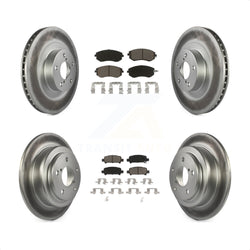Front Rear Coated Disc Brake Rotors And Ceramic Pads Kit For 2003-2003 Subaru Forester Impreza KGC-100713