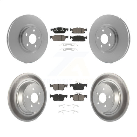 Front Rear Coated Disc Brake Rotors And Ceramic Pads Kit For Ford Edge KGC-100739 by Transit Auto