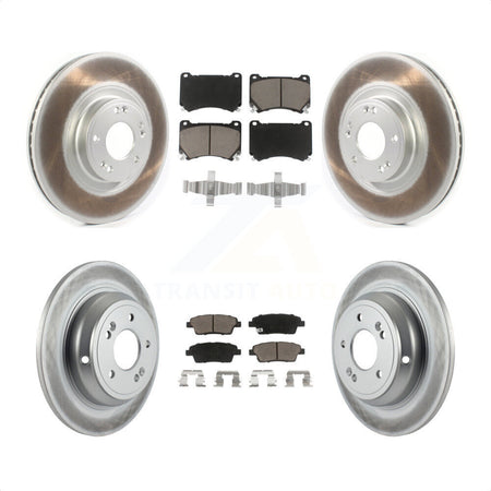 Front Rear Coated Disc Brake Rotors And Ceramic Pads Kit For Hyundai Genesis KGC-100762 by Transit Auto