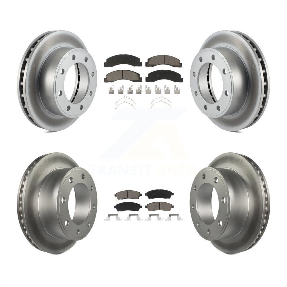 Front Rear Coated Disc Brake Rotors And Ceramic Pads Kit For Ford F-250 Super Duty Excursion 4WD KGC-100771 by Transit Auto