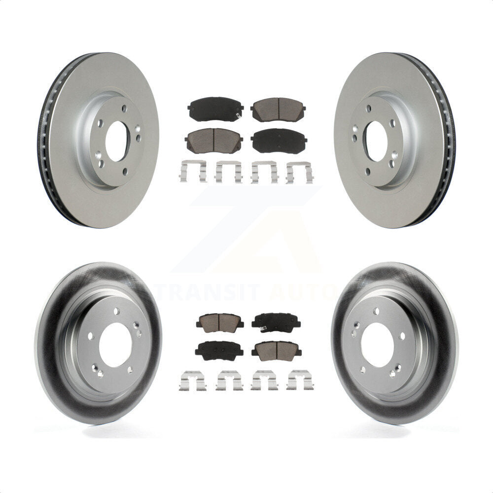 Front Rear Coated Disc Brake Rotors And Ceramic Pads Kit For Kia Soul EV KGC-100791 by Transit Auto