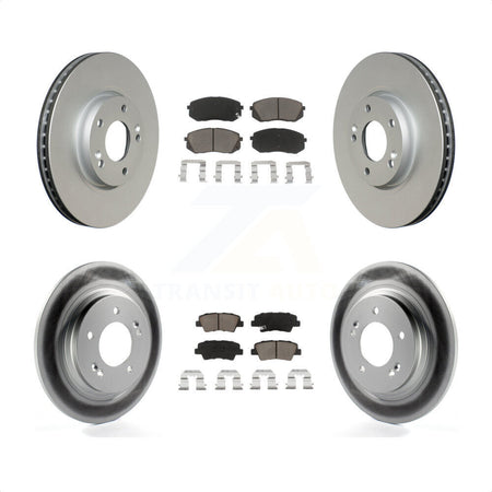 Front Rear Coated Disc Brake Rotors And Ceramic Pads Kit For Kia Soul EV KGC-100791 by Transit Auto