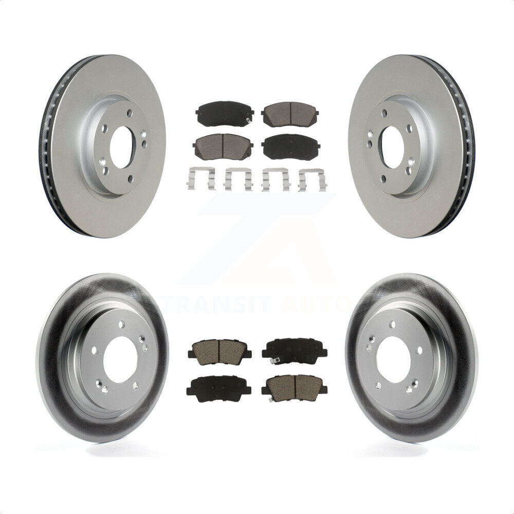 Front Rear Coated Disc Brake Rotors And Ceramic Pads Kit For 2016 Kia Soul EV From Chassis VIN #160921 KGC-100792 by Transit Auto