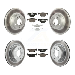 Front Rear Coated Disc Brake Rotors And Ceramic Pads Kit For BMW 328i 323i KGC-100807