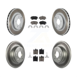 Front Rear Coated Disc Brake Rotors And Ceramic Pads Kit For Mercedes-Benz C240 CLK350 C320 C280 CLK320 C350 KGC-100809