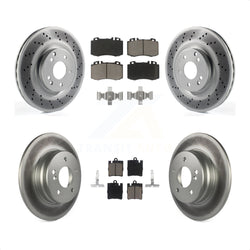 Front Rear Coated Disc Brake Rotors And Ceramic Pads Kit For Mercedes-Benz C230 C320 SLK350 KGC-100813