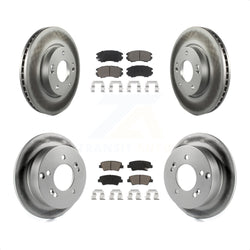 Front Rear Coated Disc Brake Rotors And Ceramic Pads Kit For Hyundai Sonata 2.4L KGC-100819
