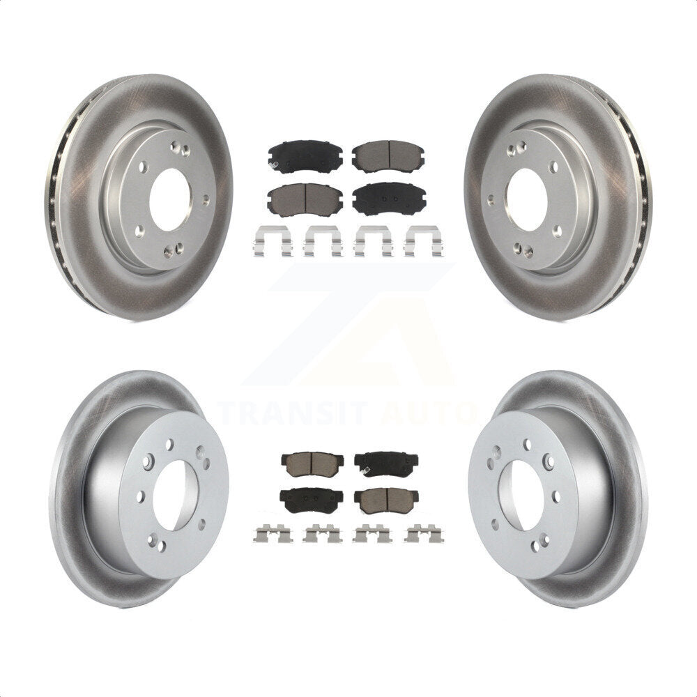 Front Rear Coated Disc Brake Rotors And Ceramic Pads Kit For Hyundai Elantra KGC-100826 by Transit Auto