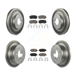 Front Rear Coated Disc Brake Rotors And Ceramic Pads Kit For 2012-2013 Kia Soul KGC-100827
