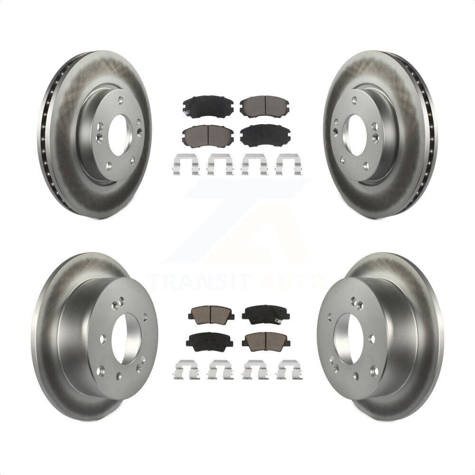 Front Rear Coated Disc Brake Rotors And Ceramic Pads Kit For 2012-2013 Kia Soul KGC-100827 by Transit Auto