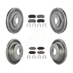 Front Rear Coated Disc Brake Rotors And Ceramic Pads Kit For 2010-2011 Hyundai Azera KGC-100828