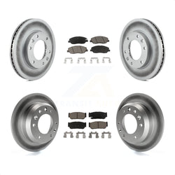 Front Rear Coated Disc Brake Rotors And Ceramic Pads Kit For Kia Sedona Hyundai Entourage To 04/27/06 KGC-100846