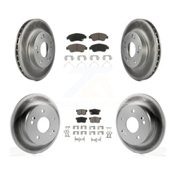 Front Rear Coated Disc Brake Rotors And Ceramic Pads Kit For Honda Civic Acura RSX KGC-100868