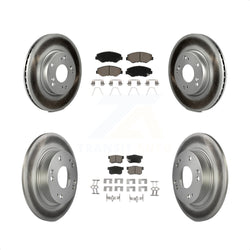 Front Rear Coated Disc Brake Rotors And Ceramic Pads Kit For 2013 Acura ILX 2.0L KGC-100879