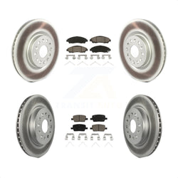 Front Rear Coated Disc Brake Rotors And Ceramic Pads Kit For Cadillac XT5 Buick Enclave XT6 KGC-100885