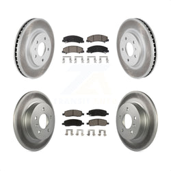 Front Rear Coated Disc Brake Rotors And Ceramic Pads Kit For Buick Lucerne KGC-100897