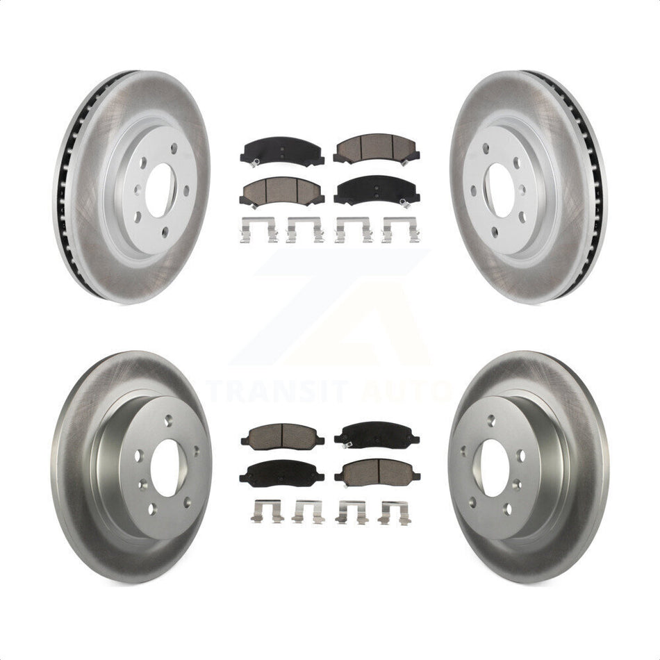 Front Rear Coated Disc Brake Rotors And Ceramic Pads Kit For Buick Lucerne KGC-100897 by Transit Auto