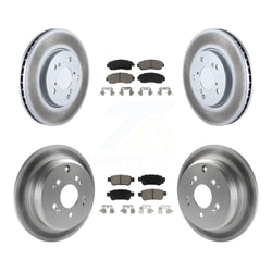 Front Rear Coated Disc Brake Rotors And Ceramic Pads Kit For 2005-2010 Honda Odyssey KGC-100899