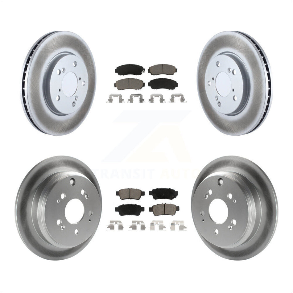 Front Rear Coated Disc Brake Rotors And Ceramic Pads Kit For 2005-2010 Honda Odyssey KGC-100899 by Transit Auto