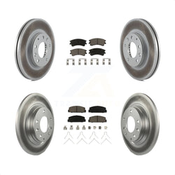 Front Rear Coated Disc Brake Rotors And Ceramic Pads Kit For 2003-2005 Mazda 6 KGC-100905