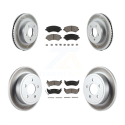 Front Rear Coated Disc Brake Rotors And Ceramic Pads Kit For 2003-2007 Jeep Liberty KGC-100934