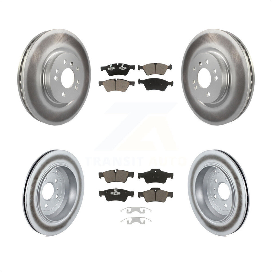 Front Rear Coated Disc Brake Rotors And Ceramic Pads Kit For Mercedes-Benz R350 ML500 R500 R320 With Vented Rotor KGC-100936 by Transit Auto