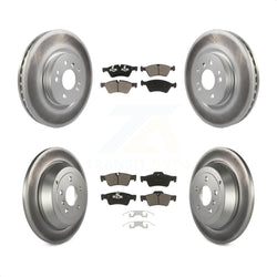 Front Rear Coated Disc Brake Rotors And Ceramic Pads Kit For Mercedes-Benz ML350 R350 ML500 ML320 R500 R320 ML450 KGC-100937