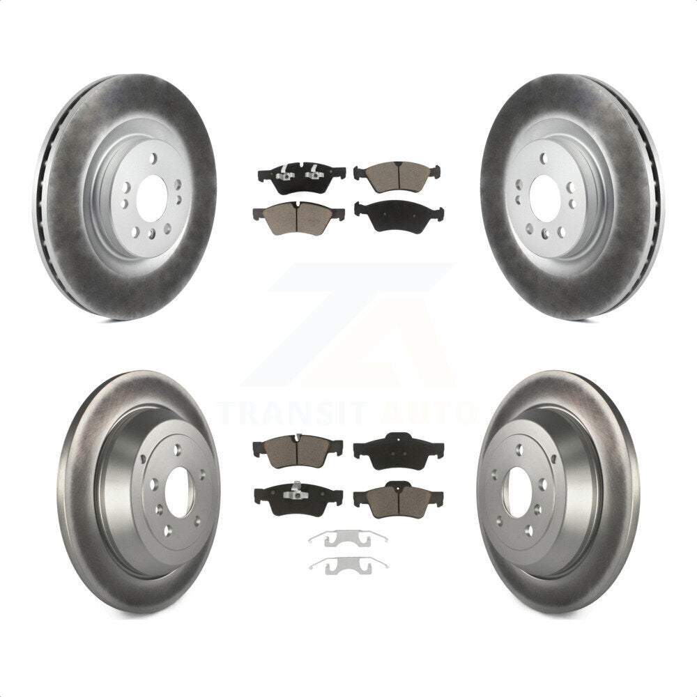 Front Rear Coated Disc Brake Rotors And Ceramic Pads Kit For 2007-2009 Mercedes-Benz ML320 With 350mm Diameter Rotor KGC-100938 by Transit Auto