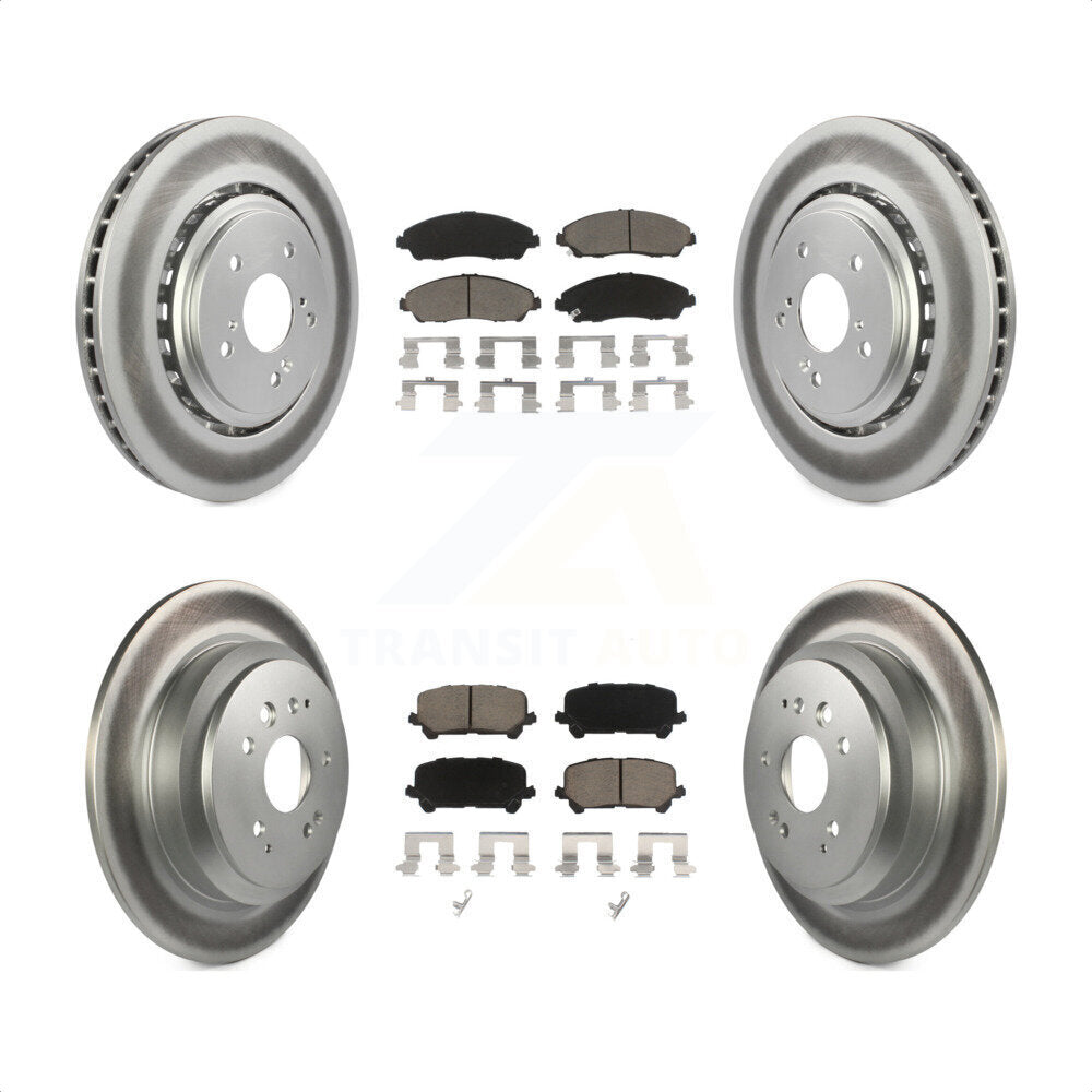 Front Rear Coated Disc Brake Rotors And Ceramic Pads Kit For 2014-2016 Acura MDX KGC-100968 by Transit Auto