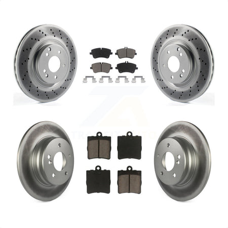 Front Rear Coated Disc Brake Rotors And Ceramic Pads Kit For 2007-2008 Mercedes-Benz SLK280 With Sport Package KGC-100970 by Transit Auto