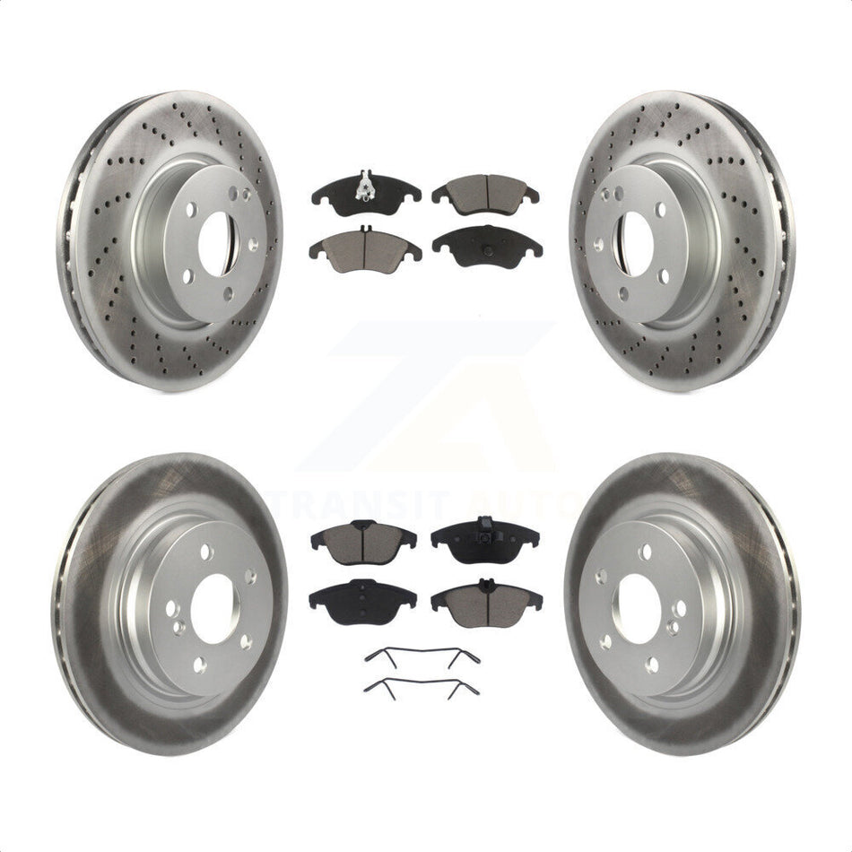 Front Rear Coated Disc Brake Rotors And Ceramic Pads Kit For Mercedes-Benz E350 C300 C350 KGC-101011 by Transit Auto