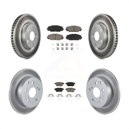 Front Rear Coated Disc Brake Rotors And Ceramic Pads Kit For 2010 Toyota Matrix XRS KGC-101036 by Transit Auto