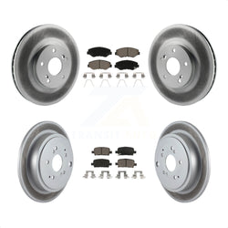 Front Rear Coated Disc Brake Rotors And Ceramic Pads Kit For 2003-2008 Honda Pilot KGC-101058