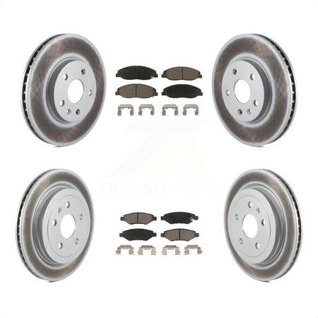 Front Rear Coated Disc Brake Rotors And Ceramic Pads Kit For Cadillac CTS KGC-101078 by Transit Auto