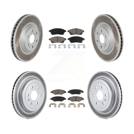 Front Rear Coated Disc Brake Rotors And Ceramic Pads Kit For Cadillac SRX Saab 9-4X KGC-101079 by Transit Auto