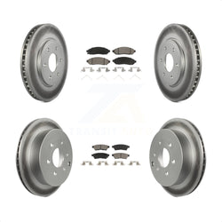 Front Rear Coated Disc Brake Rotors And Ceramic Pads Kit For Nissan Frontier Suzuki Equator 2.5L KGC-101095